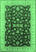 Machine Washable Oriental Emerald Green Traditional Area Rugs, wshurb774emgrn