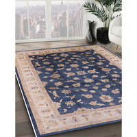 Mid-Century Modern Purple Navy Blue Oriental Rug, urb774