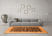 Machine Washable Oriental Orange Traditional Area Rugs in a Living Room, wshurb774org