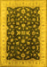 Machine Washable Oriental Yellow Traditional Rug, wshurb774yw