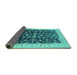 Sideview of Oriental Turquoise Traditional Rug, urb774turq