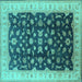 Square Oriental Turquoise Traditional Rug, urb774turq