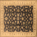 Square Machine Washable Oriental Brown Traditional Rug, wshurb774brn