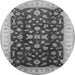 Round Oriental Gray Traditional Rug, urb774gry