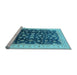 Sideview of Machine Washable Oriental Light Blue Traditional Rug, wshurb774lblu