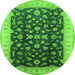 Round Oriental Green Traditional Rug, urb774grn