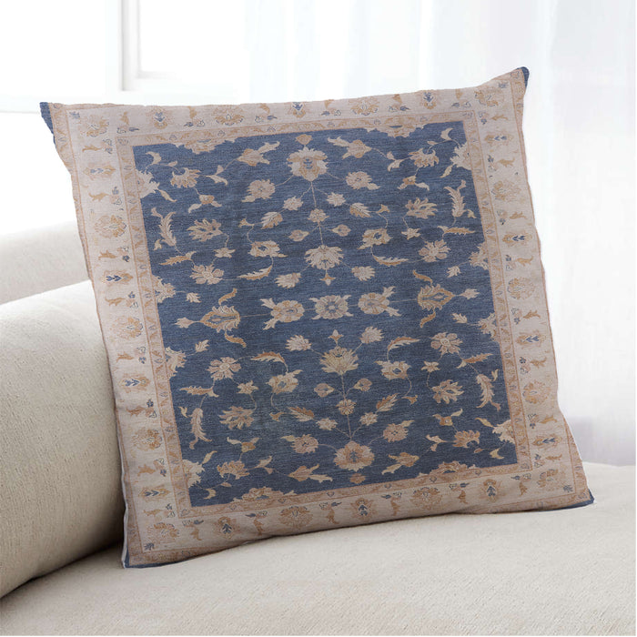 Lifestyle Image of Mid-Century Modern Urban Square Purple Navy Blue Throw Pillow, 18 inch by 18 inch, pwurb774