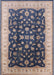 Mid-Century Modern Purple Navy Blue Oriental Rug, urb774