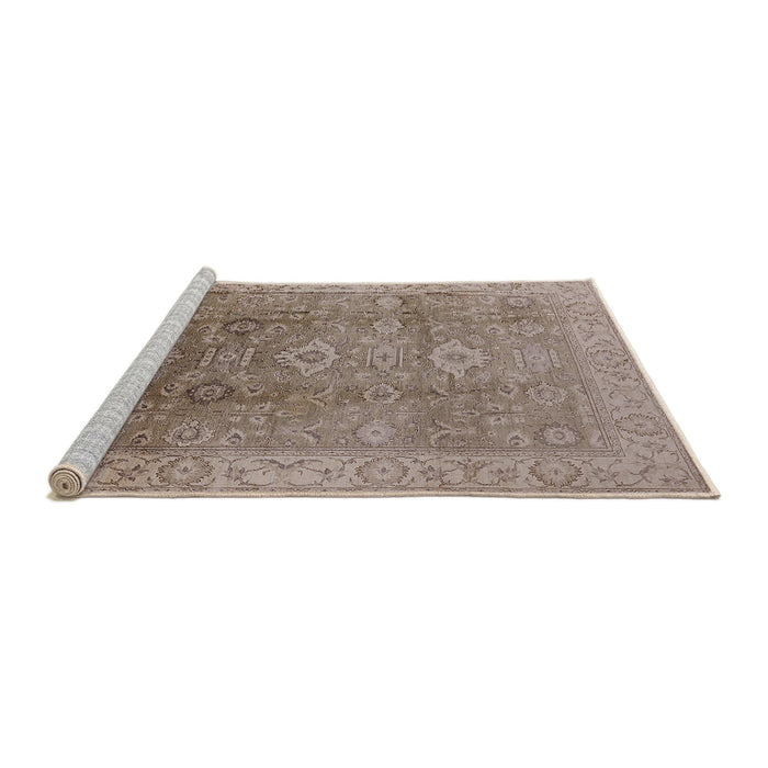 Sideview of Machine Washable Industrial Modern Brown Rug, wshurb775