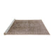 Sideview of Machine Washable Industrial Modern Brown Rug, wshurb775