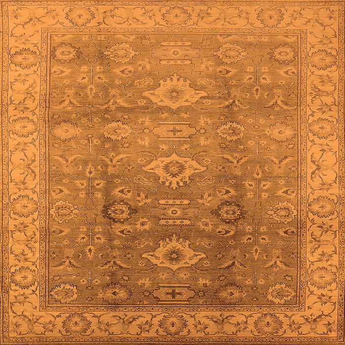 Square Oriental Orange Traditional Rug, urb775org