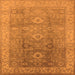 Square Oriental Orange Traditional Rug, urb775org