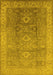 Machine Washable Oriental Yellow Traditional Rug, wshurb775yw