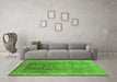 Machine Washable Oriental Green Traditional Area Rugs in a Living Room,, wshurb775grn