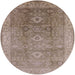 Round Mid-Century Modern Brown Oriental Rug, urb775