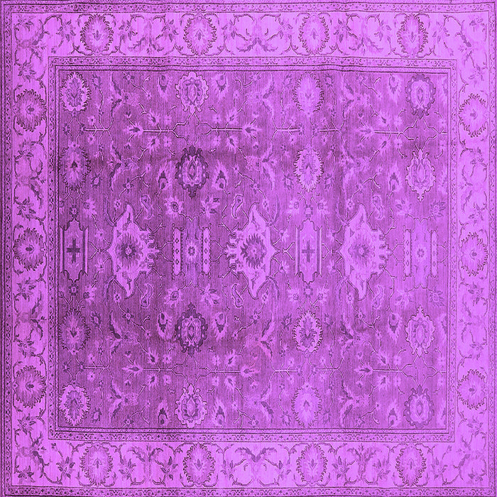 Square Machine Washable Oriental Purple Traditional Area Rugs, wshurb775pur