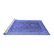 Sideview of Machine Washable Oriental Blue Traditional Rug, wshurb775blu