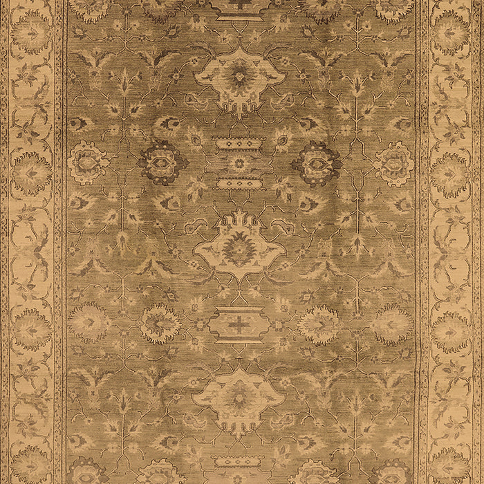 Machine Washable Oriental Brown Traditional Rug, wshurb775brn