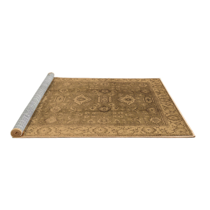 Sideview of Machine Washable Oriental Brown Traditional Rug, wshurb775brn