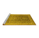 Sideview of Machine Washable Oriental Yellow Traditional Rug, wshurb775yw