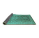 Sideview of Oriental Turquoise Traditional Rug, urb775turq