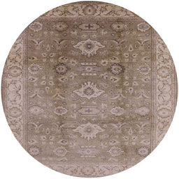 Round Machine Washable Industrial Modern Brown Rug, wshurb775