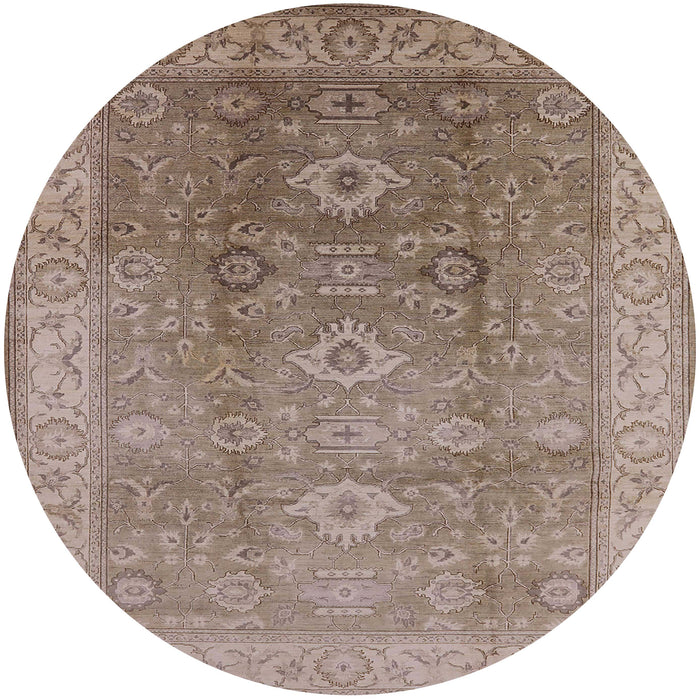 Round Machine Washable Industrial Modern Brown Rug, wshurb775