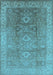 Machine Washable Oriental Light Blue Traditional Rug, wshurb775lblu