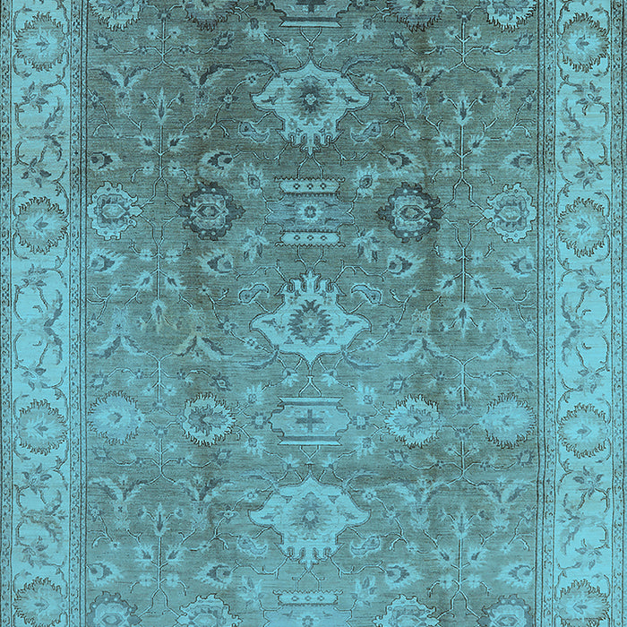 Machine Washable Oriental Light Blue Traditional Rug, wshurb775lblu
