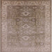 Square Mid-Century Modern Brown Oriental Rug, urb775