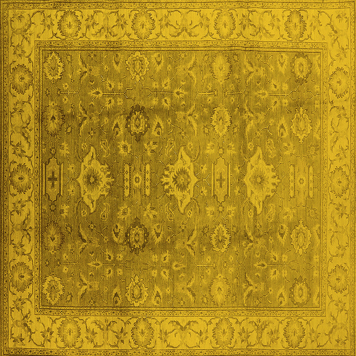 Square Oriental Yellow Traditional Rug, urb775yw