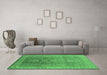 Machine Washable Oriental Emerald Green Traditional Area Rugs in a Living Room,, wshurb775emgrn