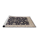 Sideview of Machine Washable Industrial Modern Black Rug, wshurb776