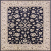 Square Machine Washable Industrial Modern Black Rug, wshurb776