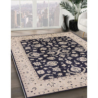 Mid-Century Modern Black Oriental Rug, urb776