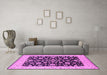 Machine Washable Oriental Pink Traditional Rug in a Living Room, wshurb776pnk