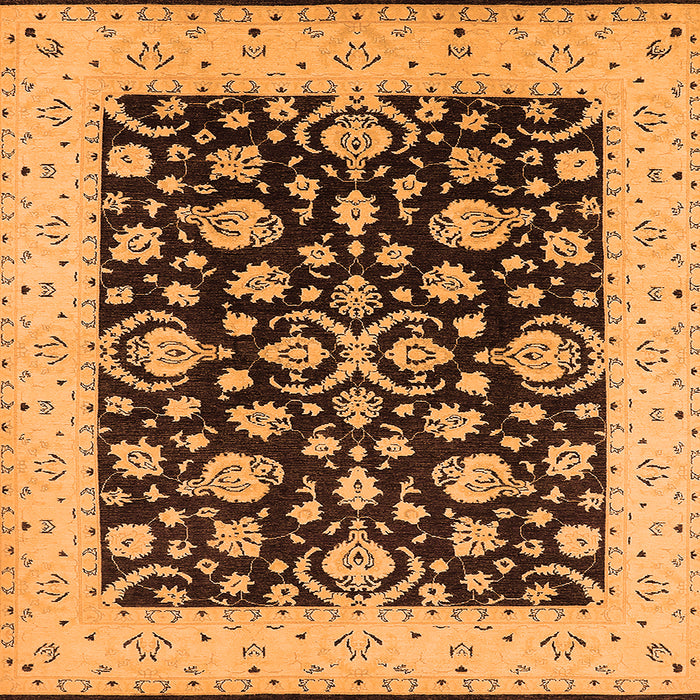 Square Oriental Orange Traditional Rug, urb776org