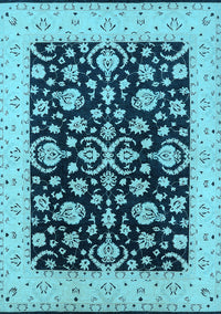 Oriental Light Blue Traditional Rug, urb776lblu