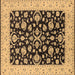 Square Machine Washable Oriental Brown Traditional Rug, wshurb776brn