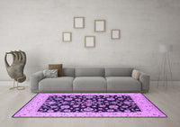 Machine Washable Oriental Purple Traditional Rug, wshurb776pur