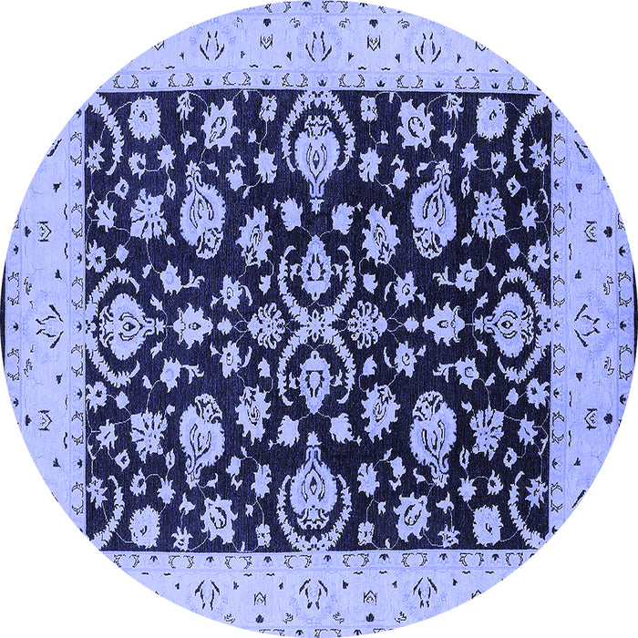 Round Oriental Blue Traditional Rug, urb776blu