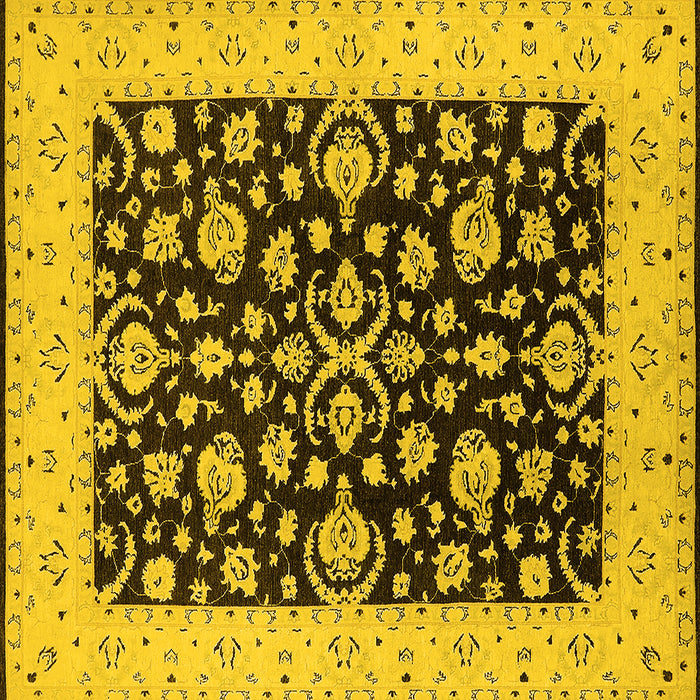 Square Oriental Yellow Traditional Rug, urb776yw