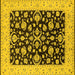 Square Oriental Yellow Traditional Rug, urb776yw