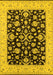 Machine Washable Oriental Yellow Traditional Rug, wshurb776yw