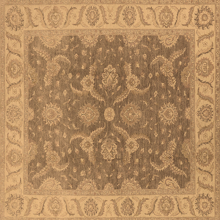 Square Oriental Brown Traditional Rug, urb777brn
