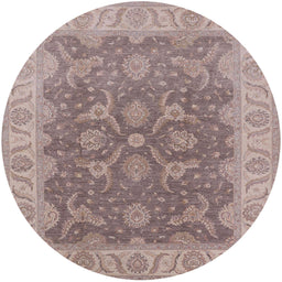 Round Machine Washable Industrial Modern Rose Dust Purple Rug, wshurb777