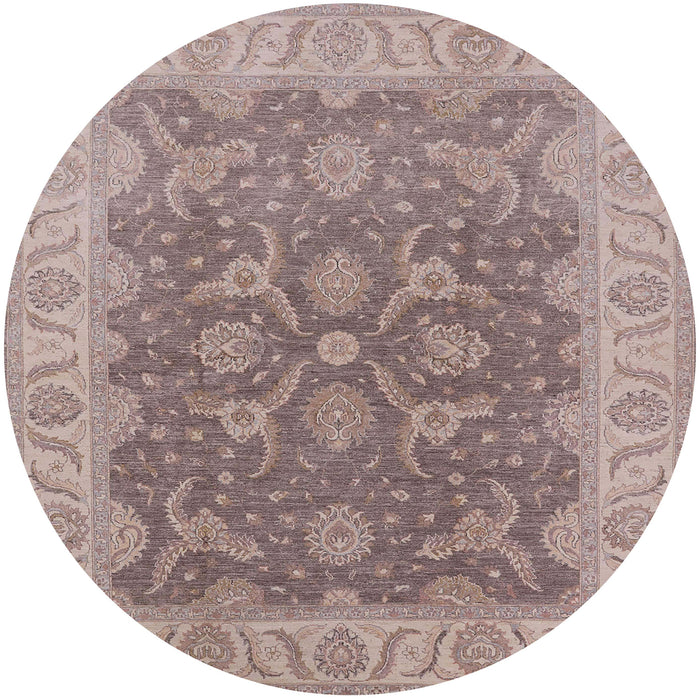 Round Machine Washable Industrial Modern Rose Dust Purple Rug, wshurb777