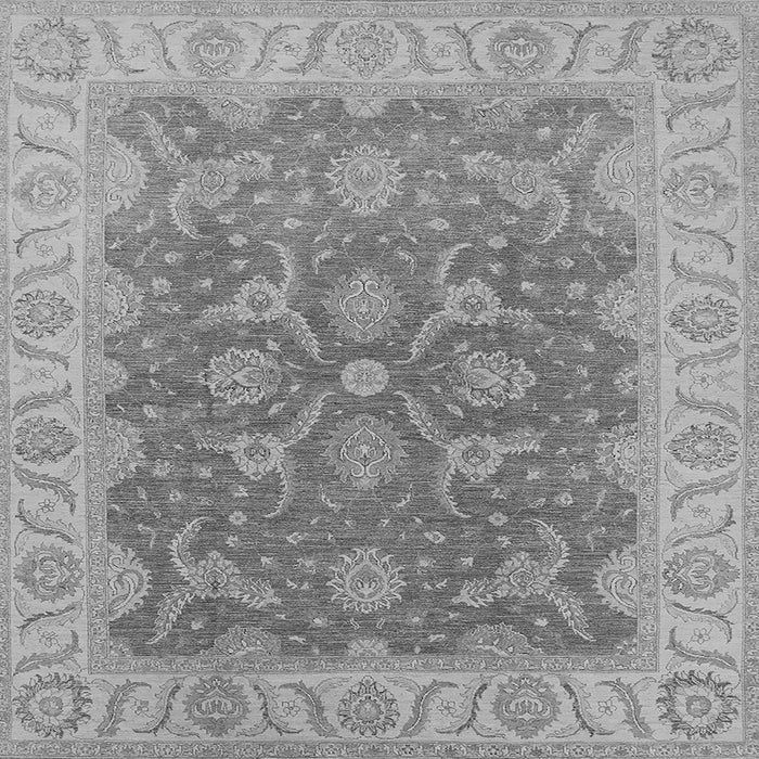 Square Machine Washable Oriental Gray Traditional Rug, wshurb777gry