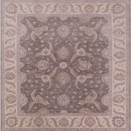 Square Mid-Century Modern Rose Purple Oriental Rug, urb777