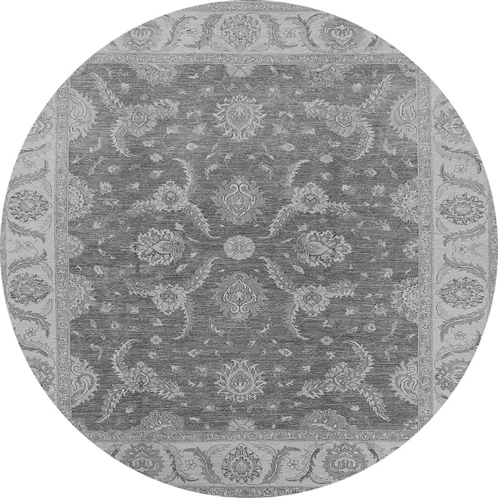 Round Oriental Gray Traditional Rug, urb777gry